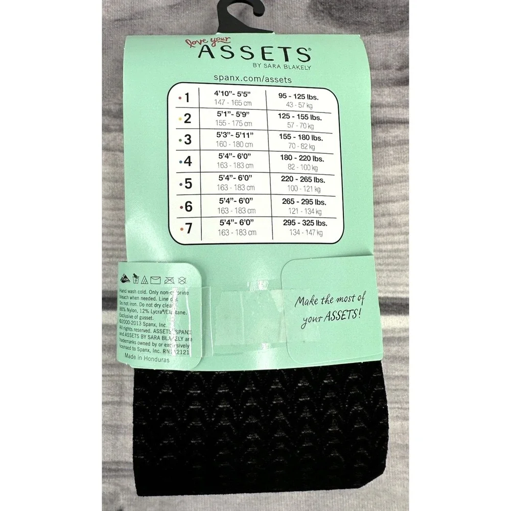 SPANX‎ LOVE YOUR ASSETS SHAPING TIGHTS Size 1 BLACK TEXTURED WISHBONE